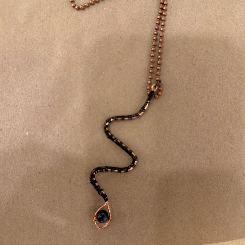 Wire Wrapped Snake Pendant