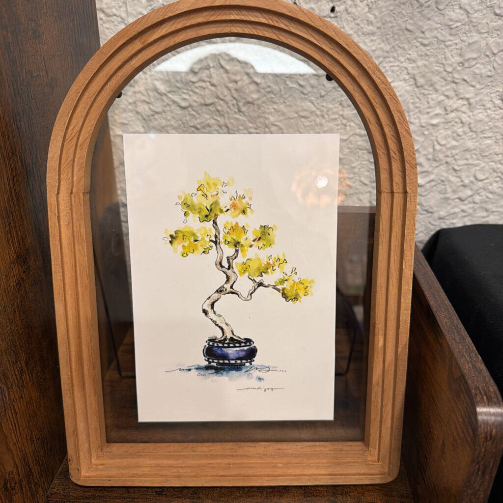 yellow bonsai watercolor large