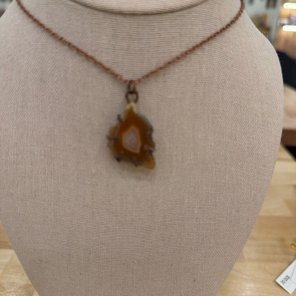 Copper Malawi Agate Pendant