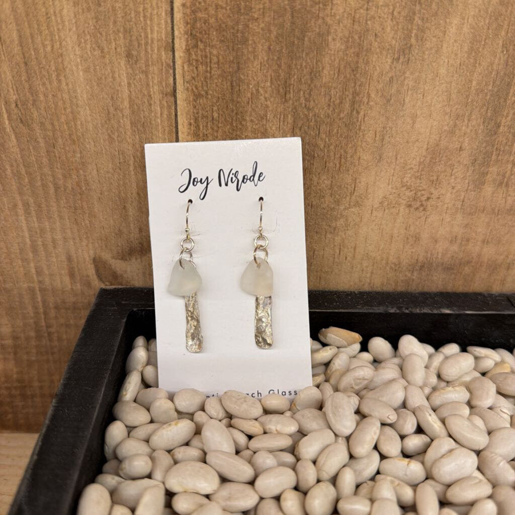 #3 Beach Glass Earrings Sterling Silver