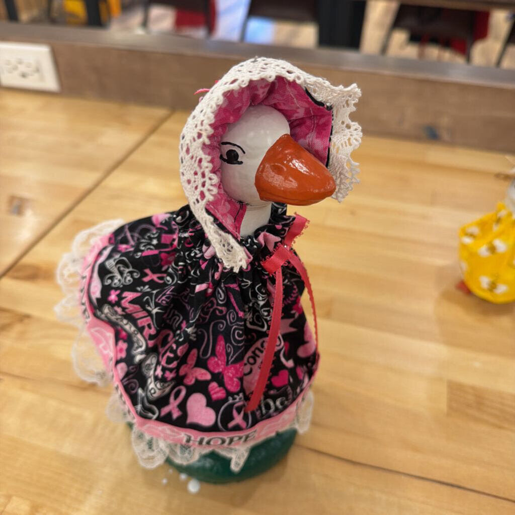 10" Goose with Breast Cancer Outfit