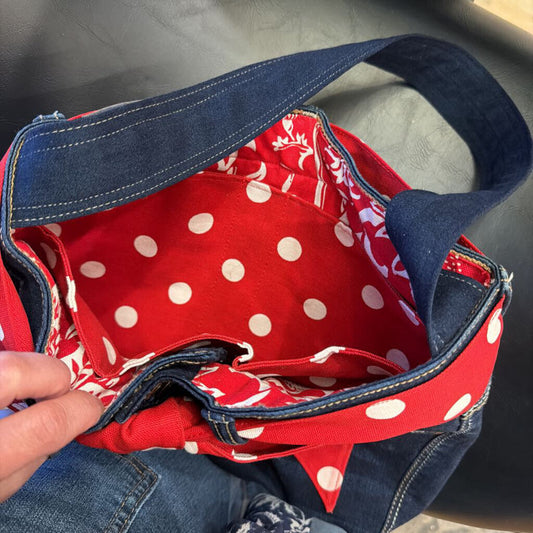 Jean Purse with Red Bow