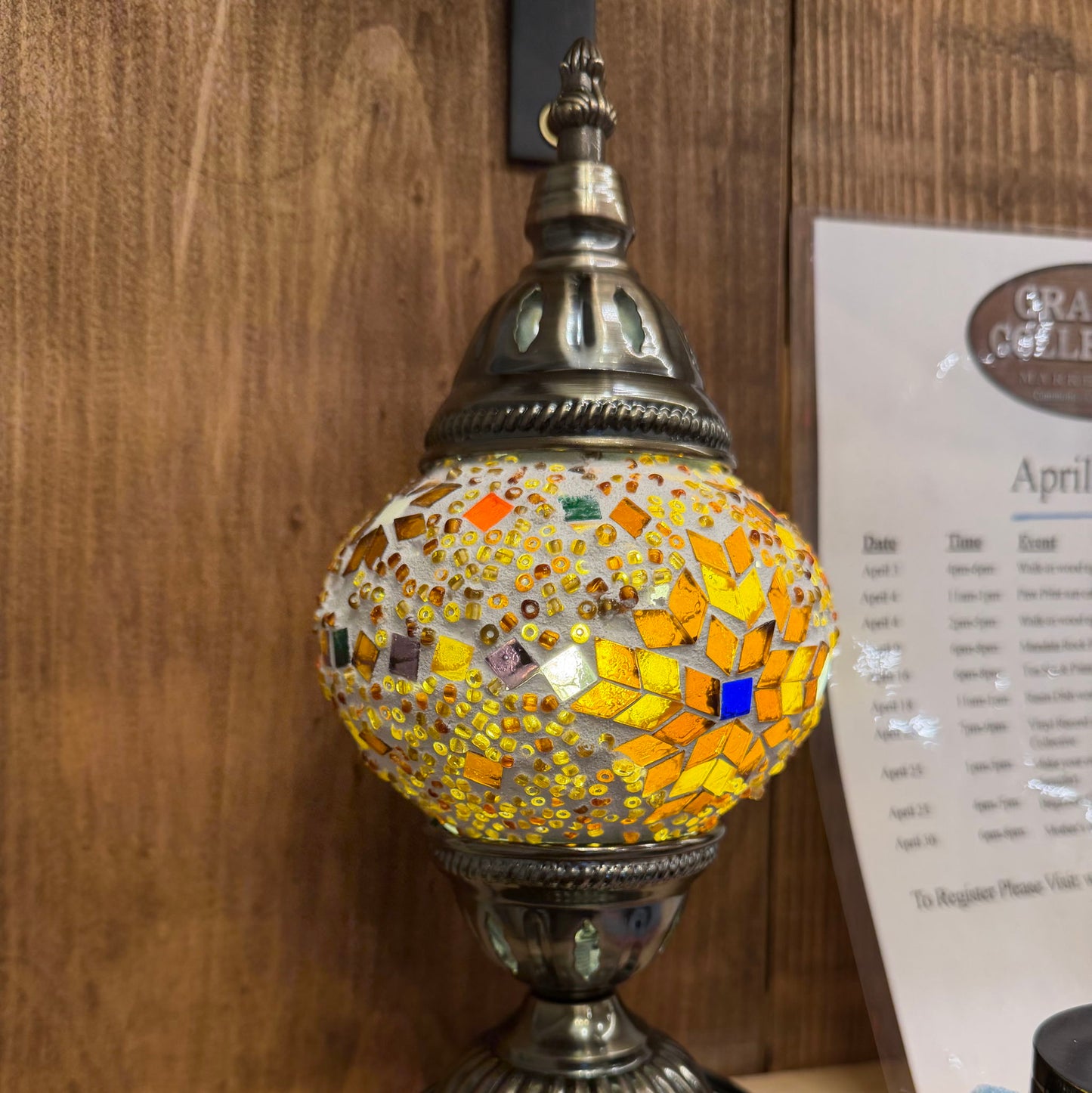 6pm-9pm $75: Mosaic Turkish Lamp - Ball Lamp - 5 Jun 2026