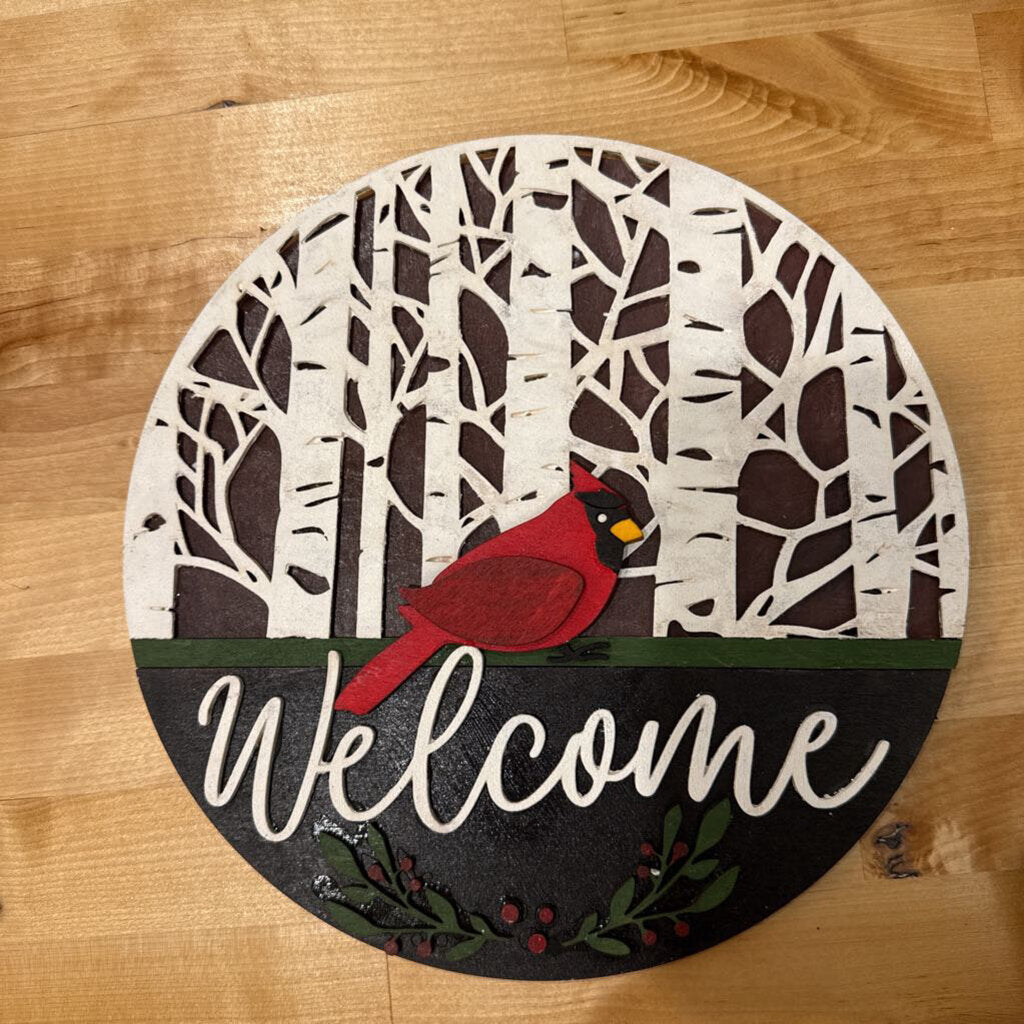 Un-painted Cardinal Sign-Winter DIY