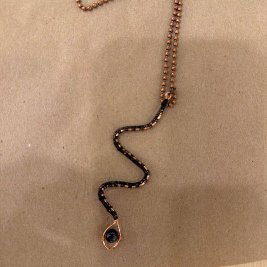 Wire Wrapped Snake Pendant