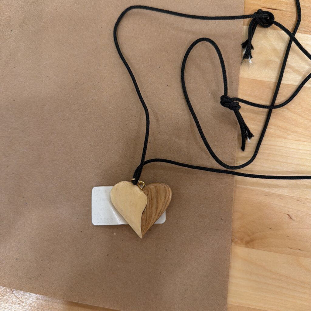Wood Heart Pendants