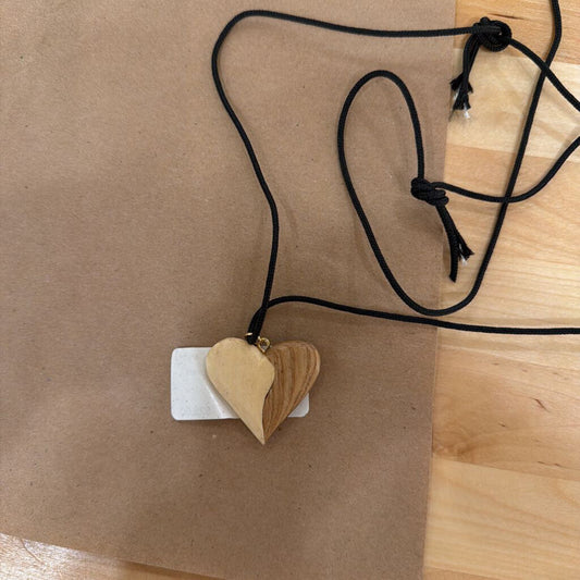 Wood Heart Pendants