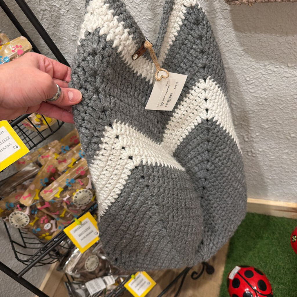 Gray/White Tote