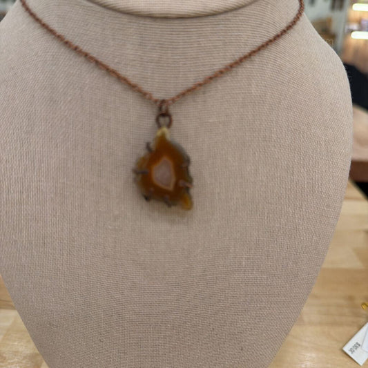 Copper Malawi Agate Pendant