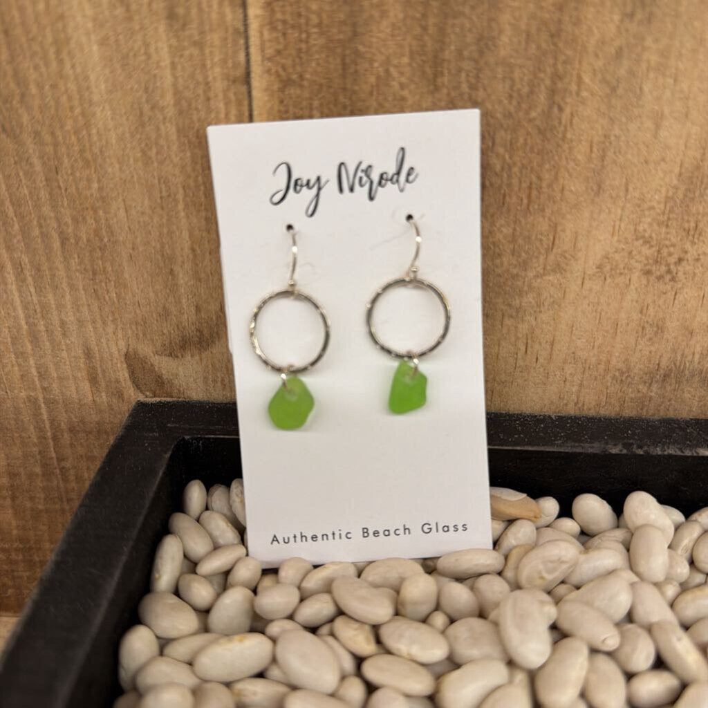 #5 Beach Glass Earrings Sterling Silver