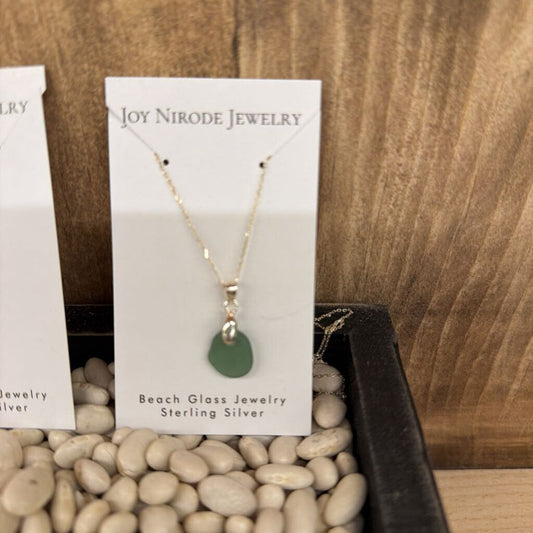 #7 Necklace Beach Glass Sterling Silver