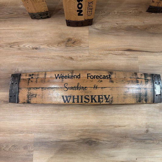 Whiskey Barrel Sign Weekend Forecast