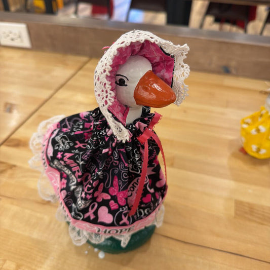 10" Goose with Breast Cancer Outfit