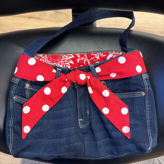Jean Purse with Red Bow