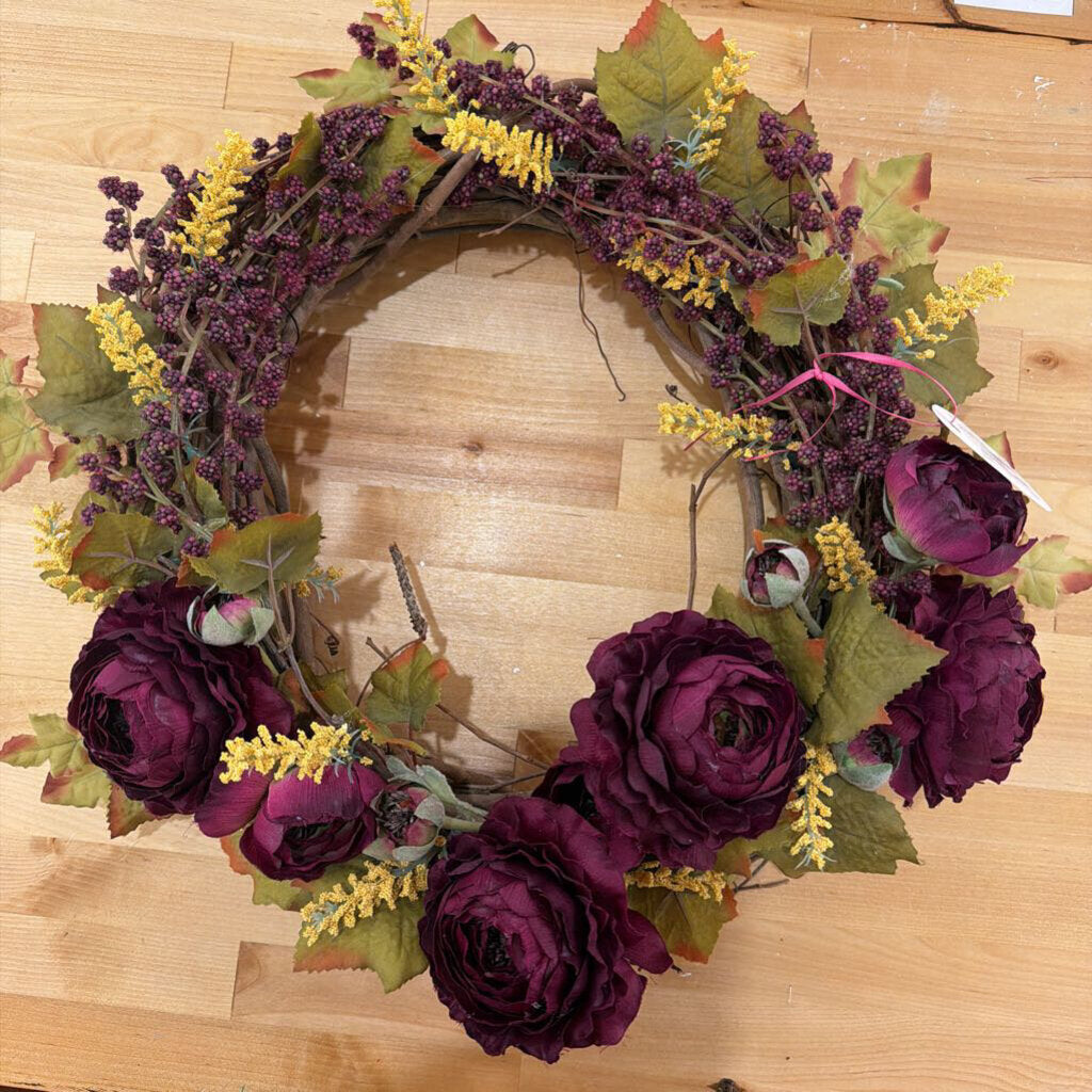 Maroon Floral Wreath