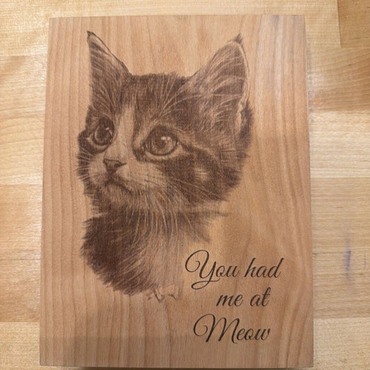 6x8 Engraved Cat