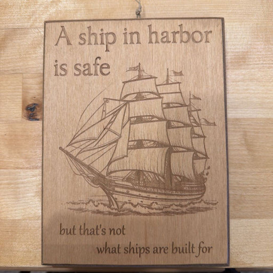 6x8 Engraved Ship