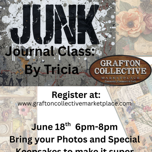 6pm-8pm $40: Junk Journaling with Tricia - 18 Jun 2026