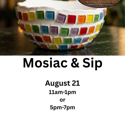 6pm-8pm: Mosaic Bowl Workshop - 21 Aug 2026