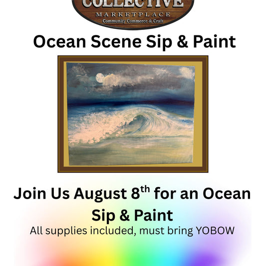 1pm-3pm: Ocean Paint & Sip - 8 Aug 2026