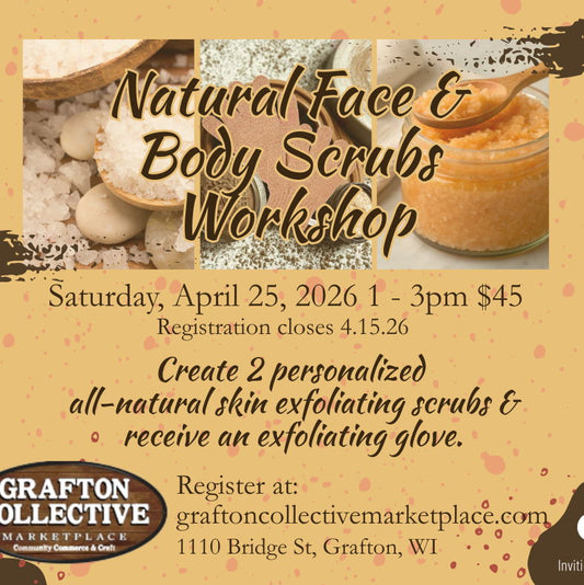 1pm-3pm $45: Special Guest Inviting Effects- Natural Face & Body Scrub Workshop - 25 Apr 2026